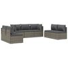 vidaXL Set Divani da Giardino 8 pz con Cuscini in Polyrattan Grigio