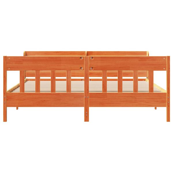 vidaXL Letto senza Materasso Marrone Cera 200x200 cm in Legno di Pino