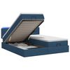 vidaXL Letto Ottomano con Materasso e LED Blu 200 x 200 cm Tessuto