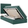 vidaXL Letto con contenitore LED e materasso Verde Scuro 90 x 200 cm