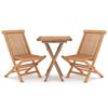 vidaXL Set da Pranzo per Giardino 3 pz in Legno Massello di Teak