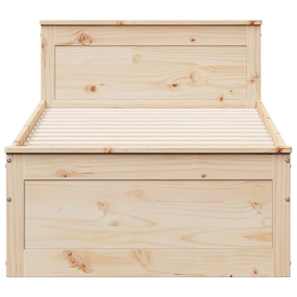 vidaXL Giroletto senza Materasso con Testiera 100x200 cm Massello Pino