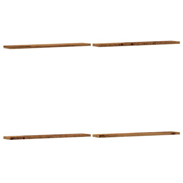 vidaXL Mensole a Parete 4 pz Legno Antico 60x20x1,5 cm in Truciolato