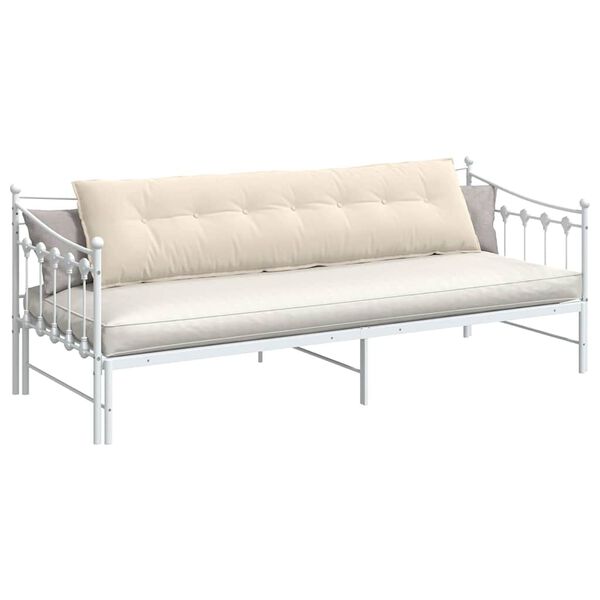 vidaXL Cuscino per Schiena Beige 200 x 50 cm Tessuto in Microfibra