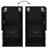 vidaXL Mobiletti TV a parete 2 pcs Rovere Nero 30,5 x 30 x 60 cm