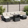 vidaXL Set Divani da Giardino con Cuscini 8 pz Nero in Polyrattan