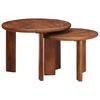 vidaXL Tavoli da Caff&egrave; Nido 2 pz Marrone miele &Oslash; 50 x 40 cm