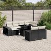 vidaXL Set Divani da Giardino 11 pz con Cuscini in Polyrattan Nero