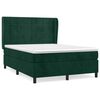 vidaXL Giroletto a Molle con Materasso Verde Scuro 140x200 cm Velluto