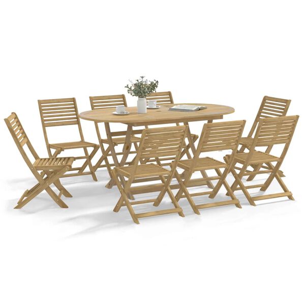 vidaXL Sedie Giardino Pieghevoli 8 pz 48,5x61,5x87 cm Massello Acacia