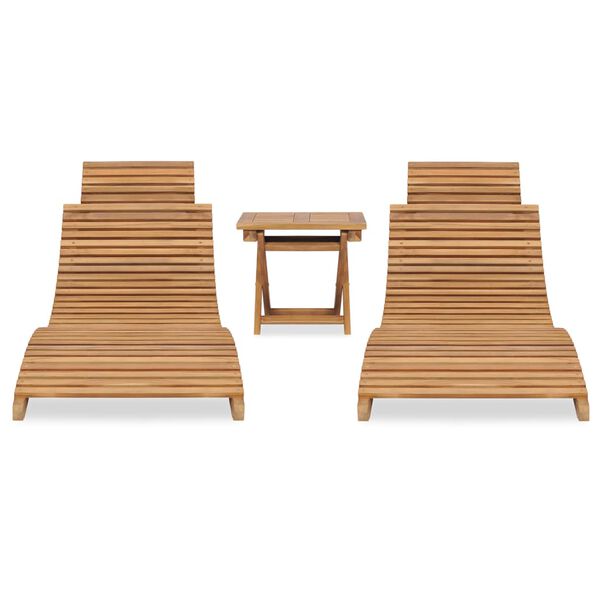 vidaXL Set Salotto da Giardino 3 pz Pieghevole in Massello di Teak