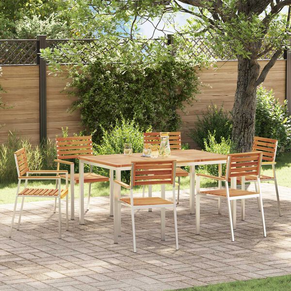 vidaXL Set da Pranzo per Giardino 7 pcs Legno di Acacia Massello