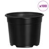 vidaXL Vaso per Fiori 100 pcs Nero &Oslash; 15 x 12.5 cm Plastica