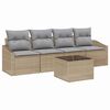 vidaXL Set di divani 5 pcs Beige e Grigio Chiaro polyrattan