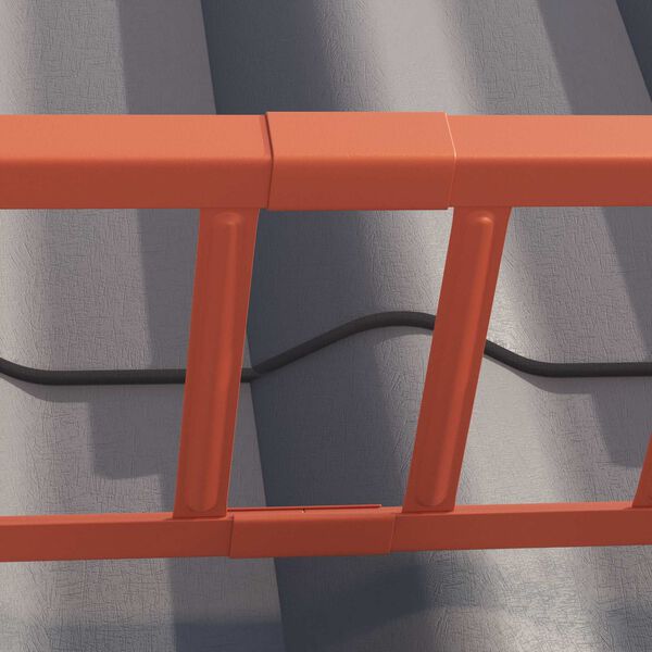 vidaXL Guardia per neve sul tetto Rosso 1200 x 2,5 x 20 cm Acciaio