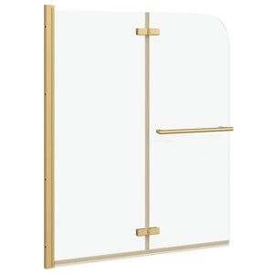 vidaXL Involucro Doccia Trasparente e Oro 120 x 140 cm
