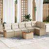 vidaXL Set Divano da Giardino 7 pcs Beige e Crema polyrattan
