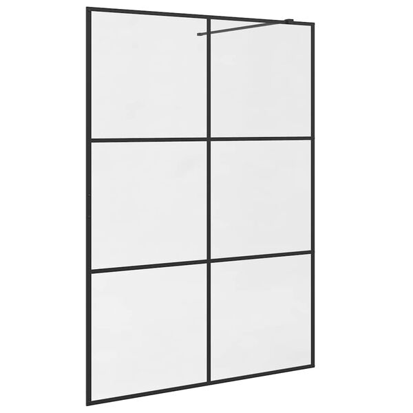 vidaXL Parete per Doccia Walk-in Vetro Trasparente ESG 140x195cm Nera