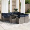 vidaXL Set Divano da Giardino 9pz con Cuscini Grigio Polyrattan Acacia