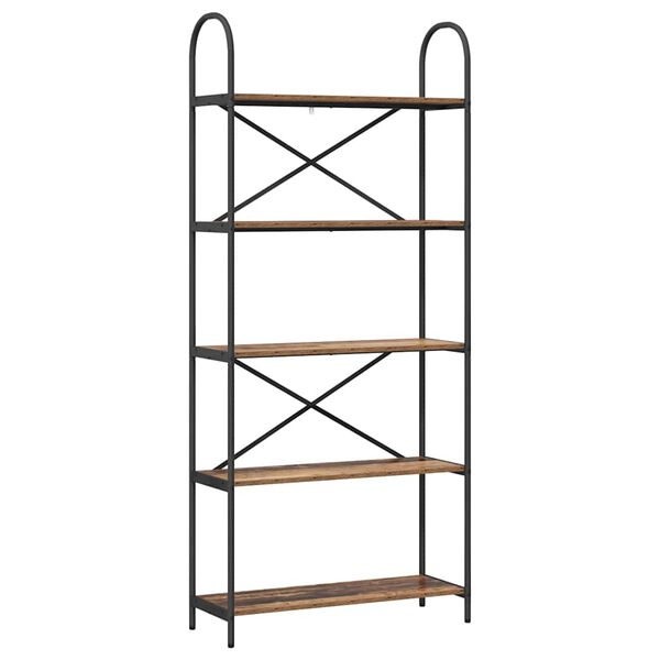 vidaXL Libreria Legno vecchio 80 x 30 x 183 cm Legno multistrato