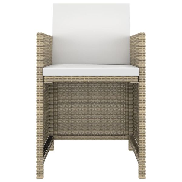 vidaXL Set da Pranzo da Giardino 3 pz con Cuscini in Polyrattan Beige