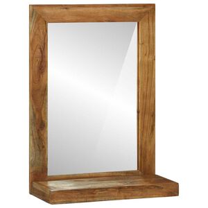 vidaXL Specchio da bagno Rettangolare Marrone Legno di Acacia Massello