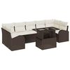 vidaXL Set Divano da Giardino 8 pz Marrone polyrattan