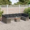 vidaXL Set Divano da Giardino con cuscino 11 pcs Grigio polyrattan