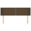 vidaXL Testiera ad Orecchio Marrone Scuro 147x16x78/88 cm in Tessuto