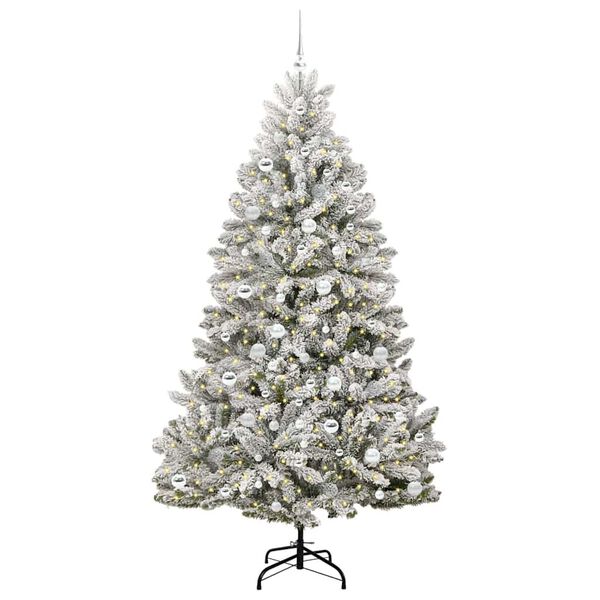 vidaXL Albero di Natale artificiale con 300 LED Verde e Bianco 210 cm