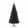 vidaXL Albero di Natale con 300 LED con supporto Nero 210 cm PVC