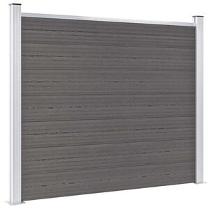 vidaXL Pannello di Recinzione in WPC 180x146 cm Grigio
