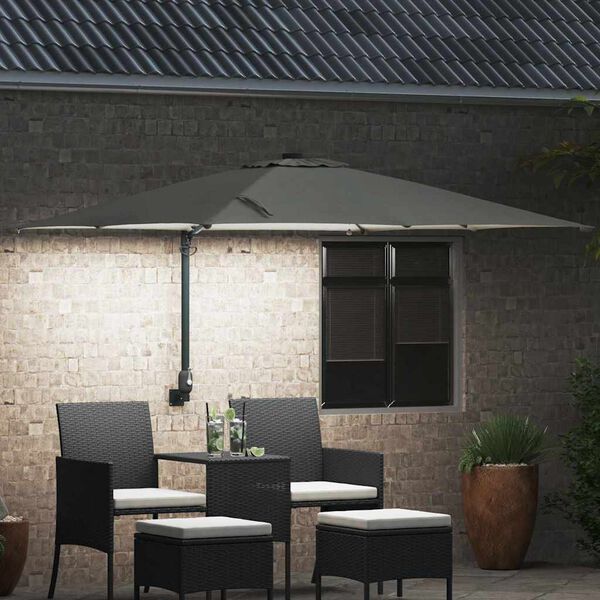 vidaXL Ombrello da giardino Sabbia 248,5 x 247,5 x 160 cm
