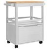 vidaXL Carrello da Cucina FLORO Bianco 72,5 x 45 x 80 cm