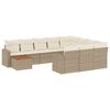 vidaXL Set Divani da Giardino 11 pz con Cuscini Beige in Polyrattan