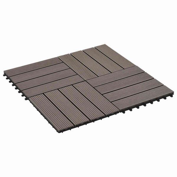 vidaXL Piastrella per Decking 11 pcs Marrone Scuro 30 x 30 cm WPC
