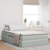 vidaXL Letto con contenitore e materasso Grigio chiaro 120 x 200 cm