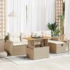 vidaXL Set Divano da Giardino 6 pz con Cuscini Beige Polyrattan Acacia