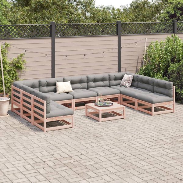vidaXL Set Divani Giardino 10 pz con Cuscini Massello Abete Douglas