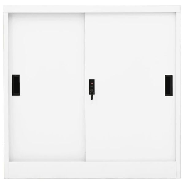 vidaXL Armadio per Ufficio Anta Scorrevole Bianco 90x40x90cm Acciaio