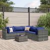vidaXL Set Divani da Giardino 6 pz con Cuscini in Polyrattan Grigio