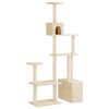 vidaXL Albero per gatti con pali per graffiare in sisal Crema 177,5 cm