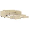 vidaXL Divano Letto Estraibile con Cassetti Crema 90x200 cm in Tessuto