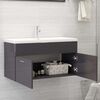 vidaXL Mobile con Lavabo Integrato Grigio Lucido in Legno Multistrato