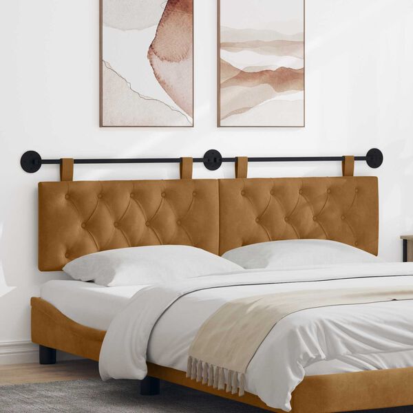 vidaXL Testata appesa Marrone 170 x 55 x 7 cm Velluto