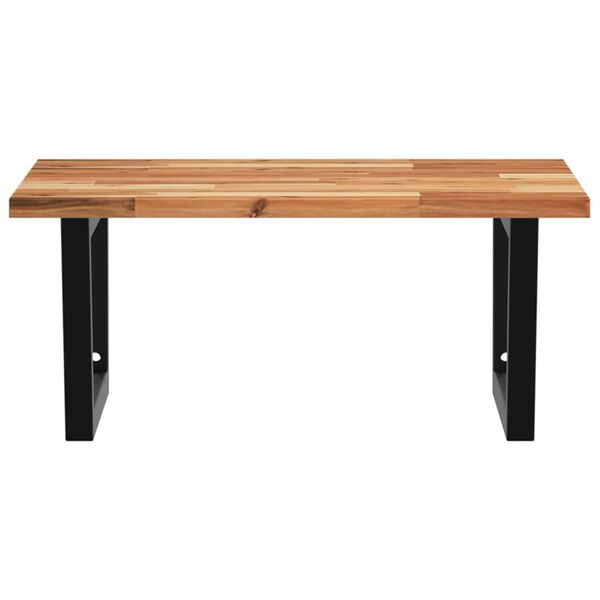 vidaXL Ripiano a Parete per Lavabo in Acciaio e Massello di Acacia