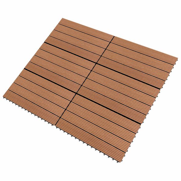 vidaXL Piastrella per Decking 6 pcs Marrone 60 x 30 cm WPC