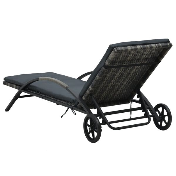 vidaXL Lettini Prendisole con Tavolino in Polyrattan Antracite