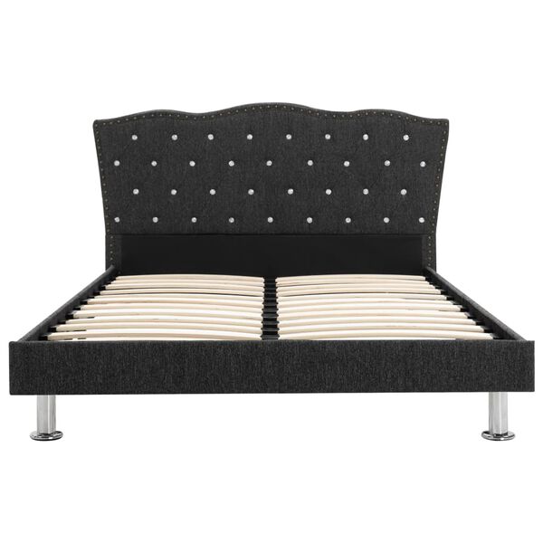 vidaXL Letto con Materasso Memory Foam Tessuto Grigio Scuro 140x200 cm