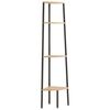 vidaXL Scaffale angolare a 4 ripiani marrone chiaro e nero 45,5x31,5x150 cm